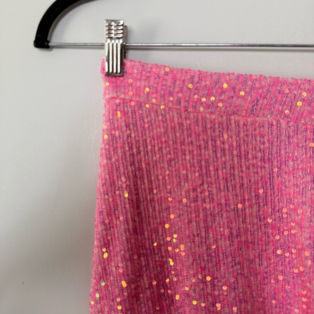 Superdown Bubblegum Pink Fully Sequined Mini Skir… - image 2